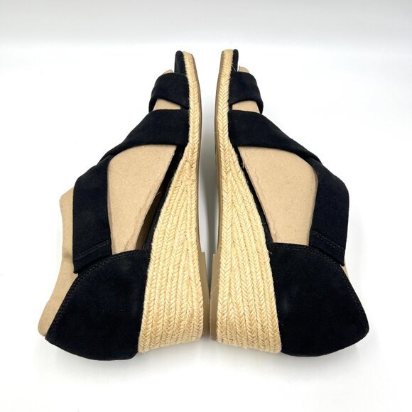 Lifestride Womens Size 9.5 Black Espadrilles Wedges Sandals Shoes - Picture 8 of 13
